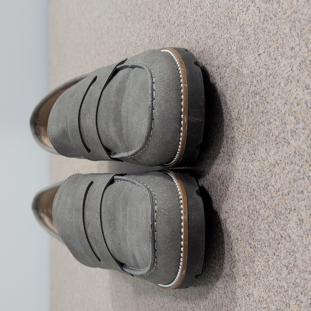 Taryn By Taryn Rose Kilroy Penny Loafer Shoes, Gray With Studs Women's 10 - Picture 4 of 13